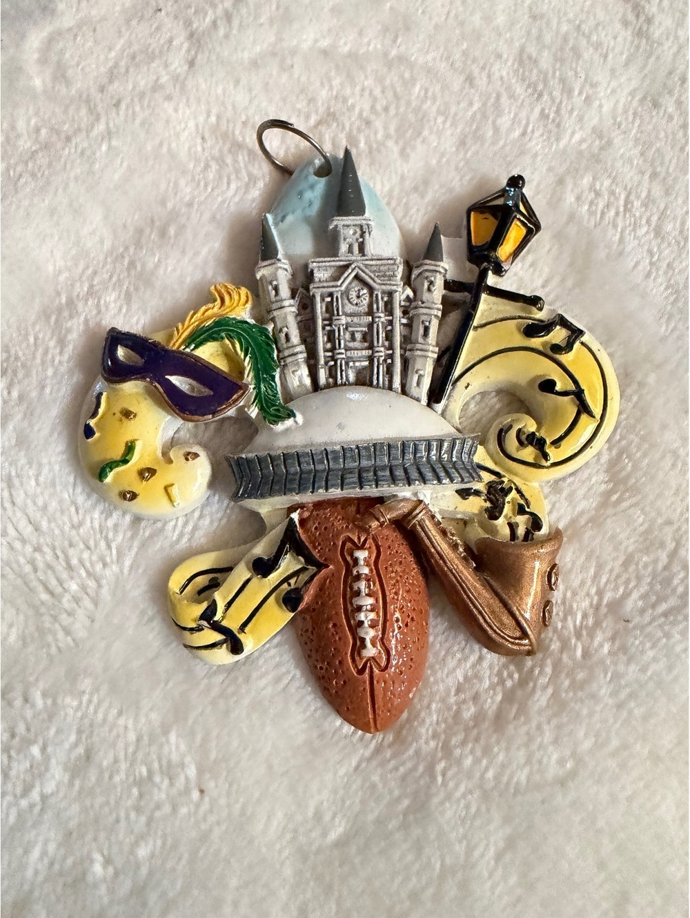 New Orleans Scenery Fleur De Lis Holiday Ornament Christmas St. Louis Cathedral